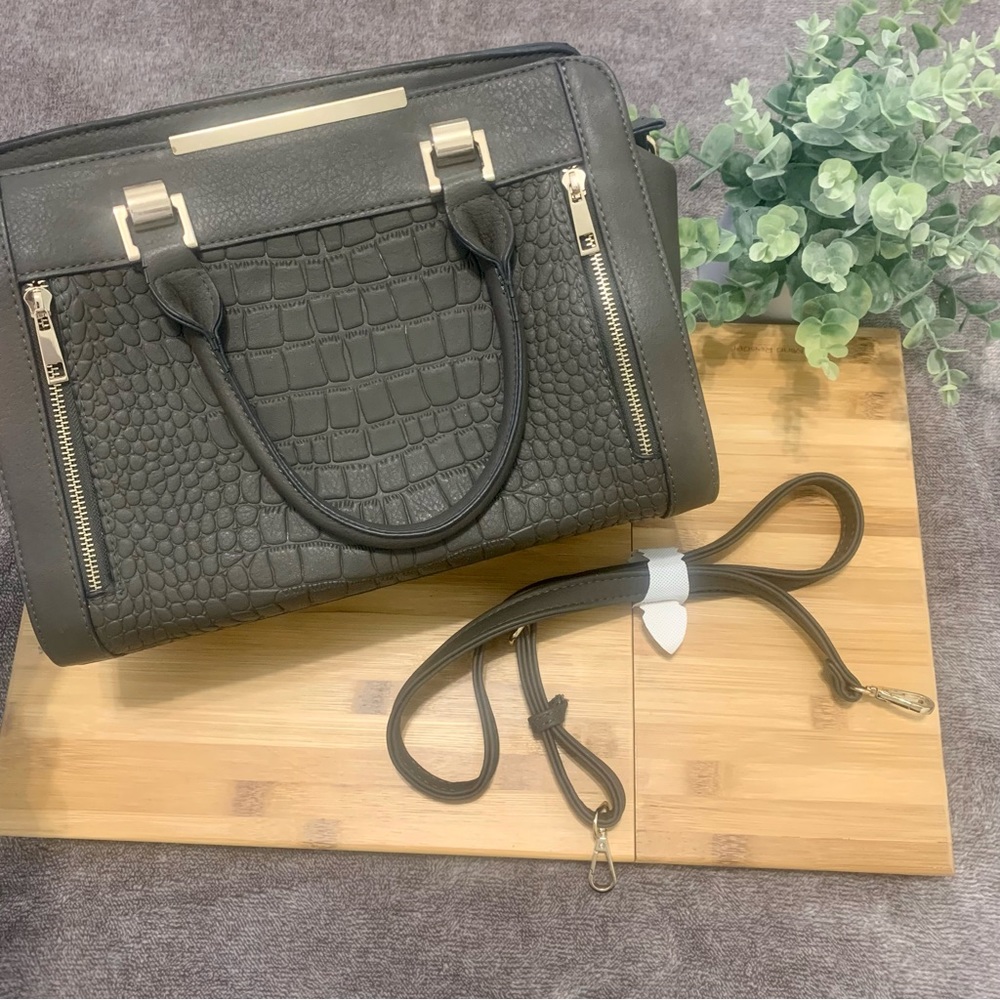 Grey and Gold Structured Purse
